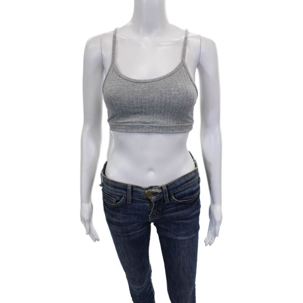 Lululemon Womens Herringbone Print Sports Bra Gray Size S